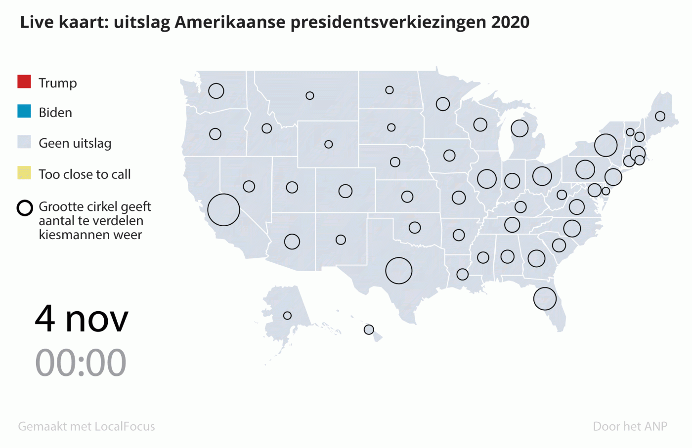 kaart verkiezingen VS